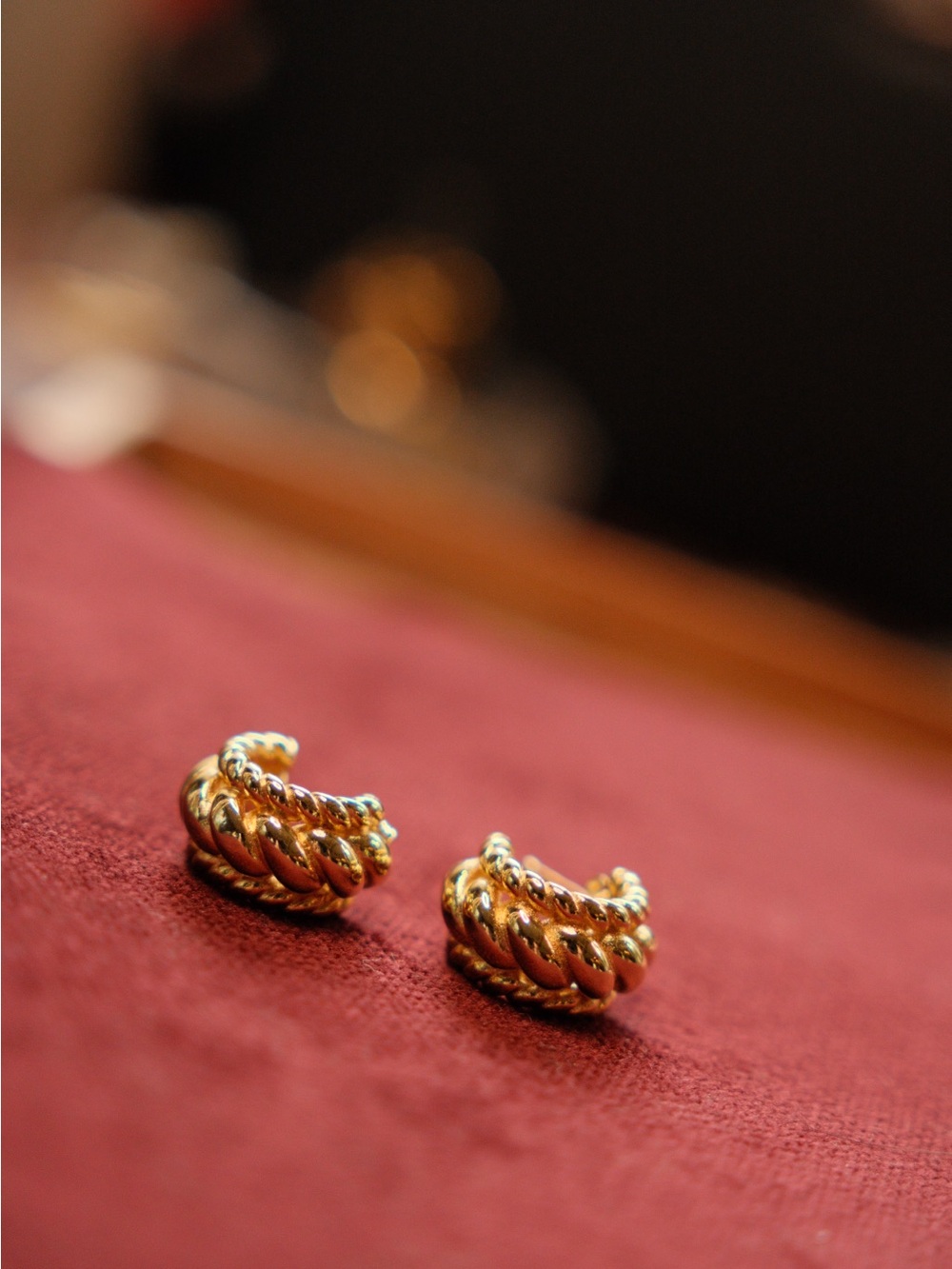 Gold-Tone Braided Hoop Earrings - Women Jewelry